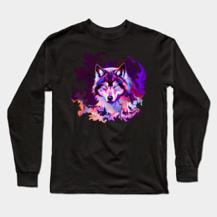 Mystic Wolf Purple Long Sleeve T-Shirt